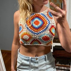 Crochet Altar’d State crop top. Size XS. Worn once